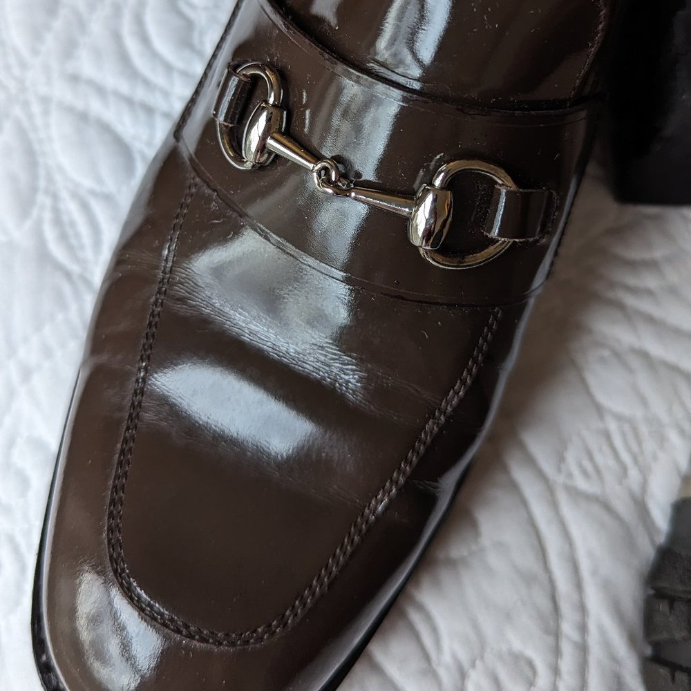 Vintage Gucci Horse bit Loafers -Chocolate Patent Leather